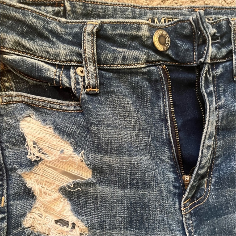 High Rise Denim Distressed Women's Shorts - Picture 6 of 11